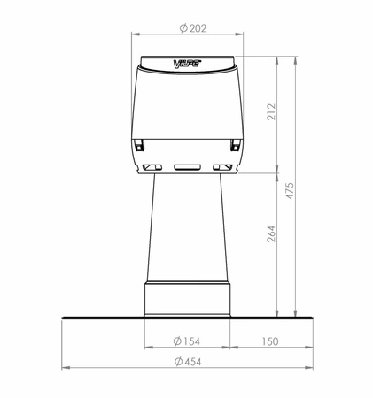 Kominek wentylacyjny ALIPAI FLOW Ø110MM do dachów płaskich